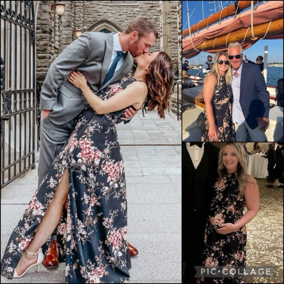 Lulu’s Floral High Neck Halter Slit Leg Maxi Dress - Picture 5 of 13